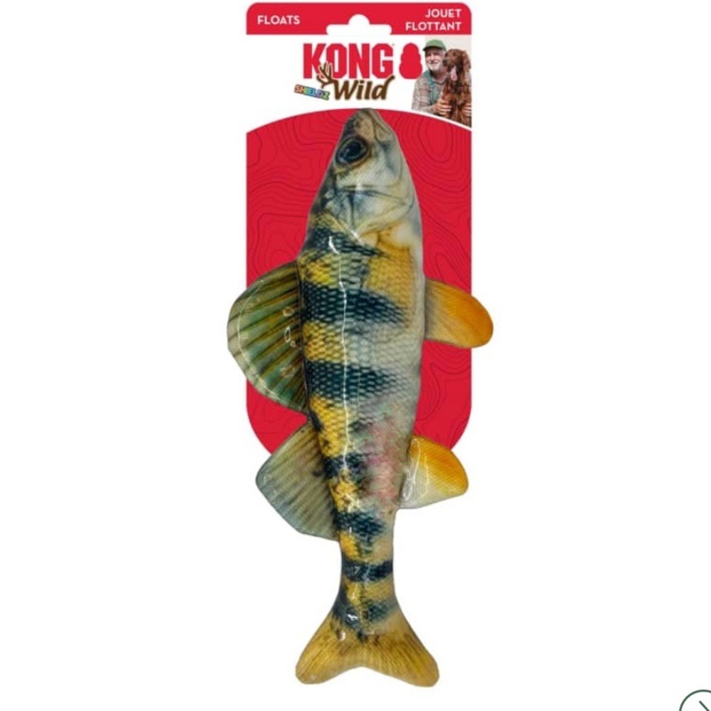 NWT KONG Wild Fish Dog Toy with Yellow and Black